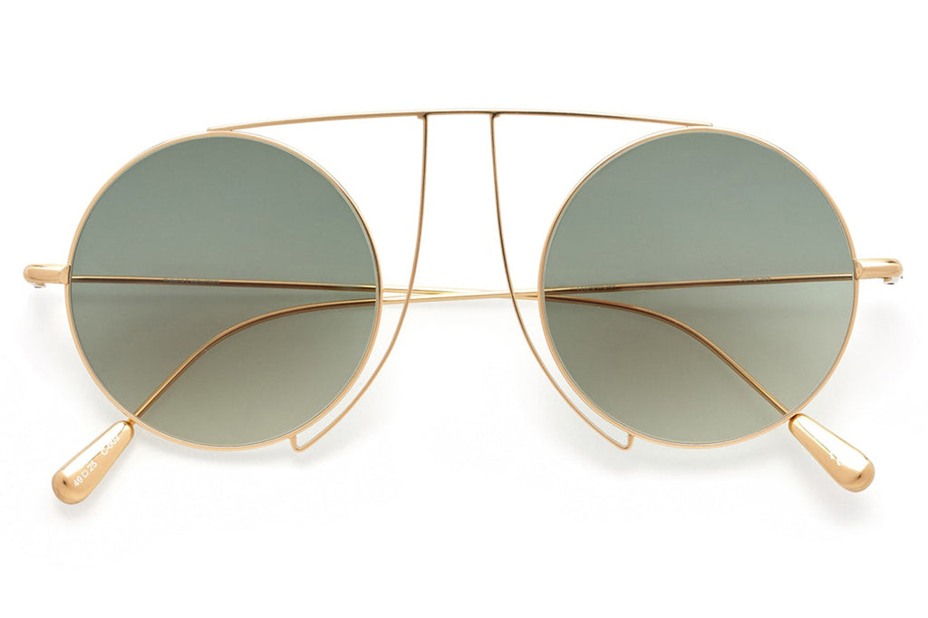 Kaleos Eyehunters - Jefferies Sunglasses Gold with Green Lenses