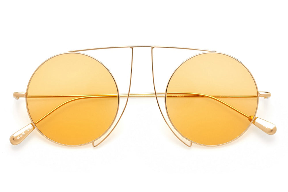 Kaleos Eyehunters - Jefferies Sunglasses Gold with Orange Lenses