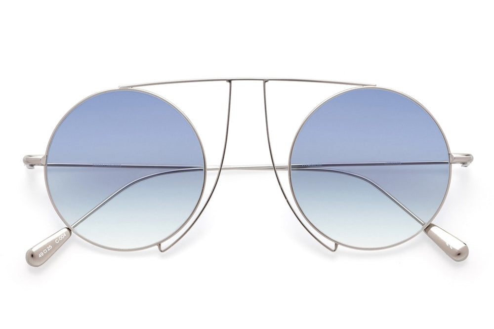 Kaleos Eyehunters - Jefferies Sunglasses Silver with Blue Lenses
