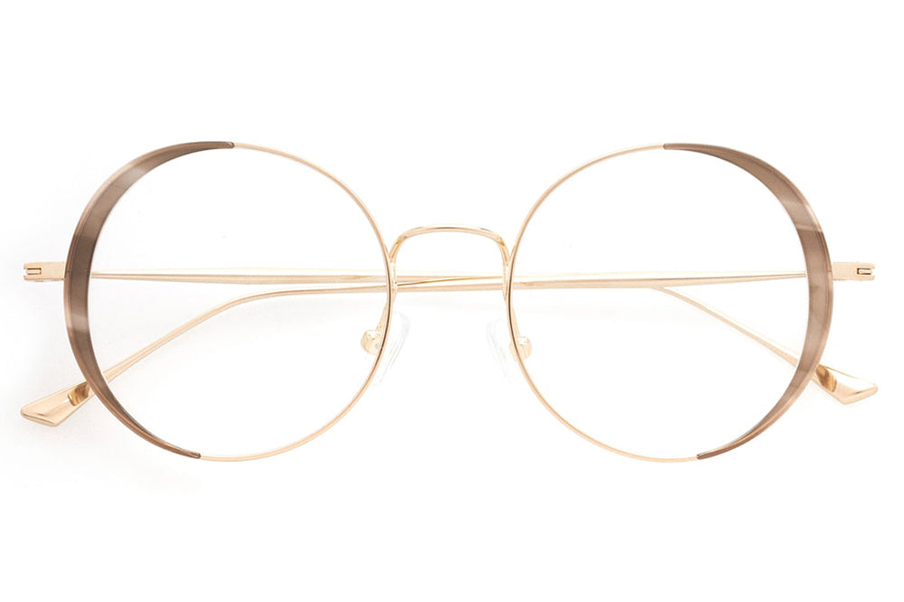 Kaleos Eyehunters - Tate Eyeglasses Gold/Transparent Brown