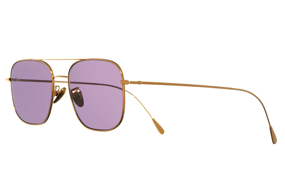 Cutler & Gross - 1267 Sunglasses Gold Plated with Pale Purple Lenses