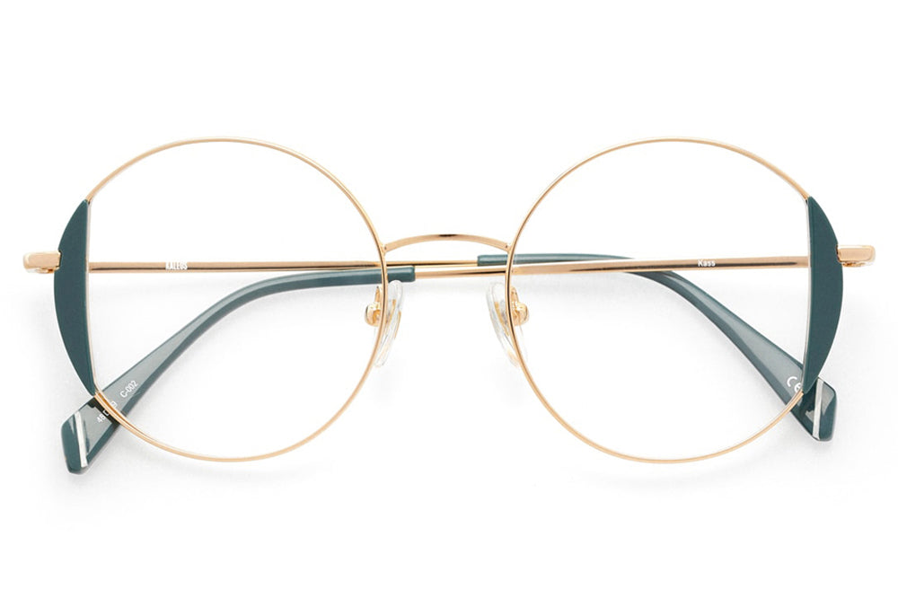 Kaleos Eyehunters - Kass Eyeglasses Gold/Opaque Green
