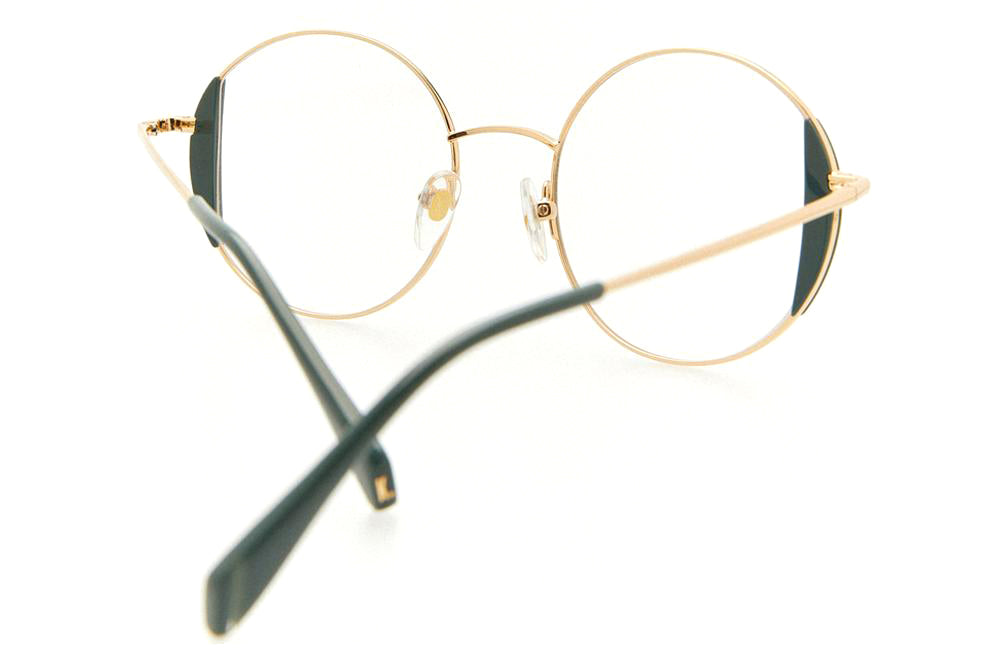 Kaleos Eyehunters - Kass Eyeglasses Gold/Opaque Green