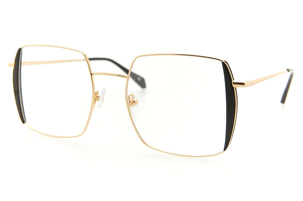 Kaleos Eyehunters - Johnson Eyeglasses Gold/Black