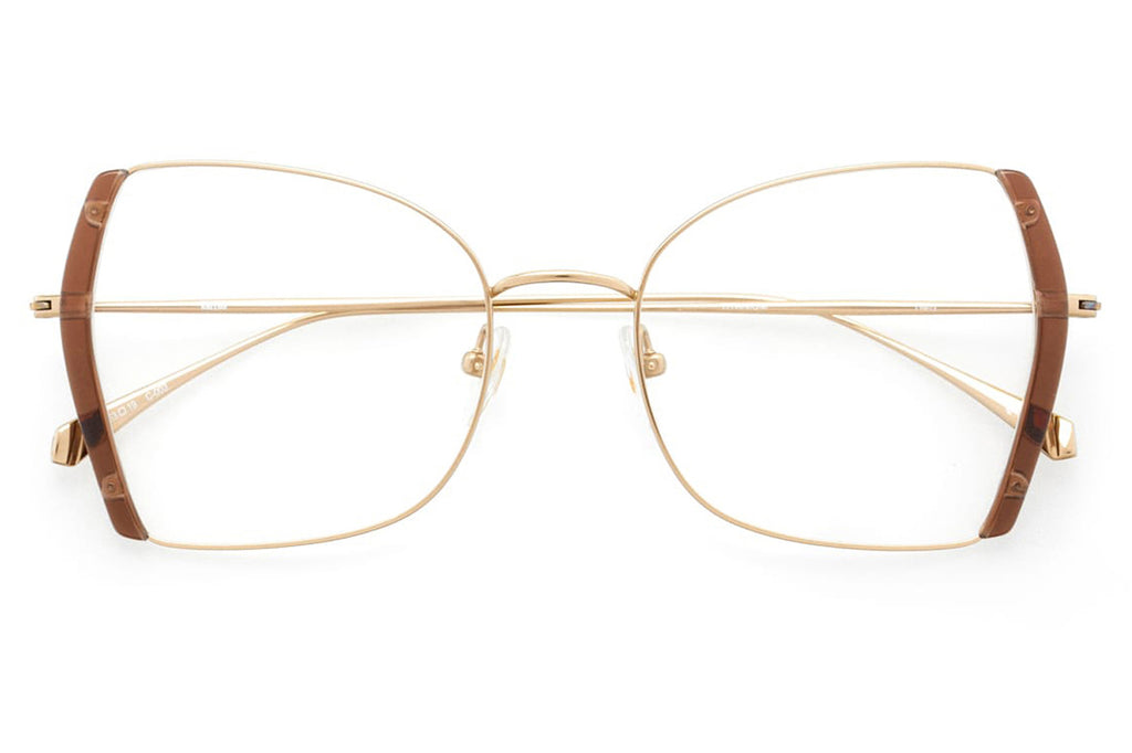 Kaleos Eyehunters - Kelly Eyeglasses Transparent Brown/Gold