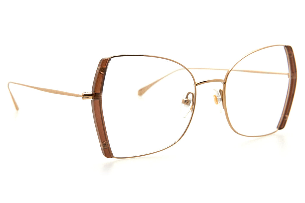 Kaleos Eyehunters - Kelly Eyeglasses Transparent Brown/Gold