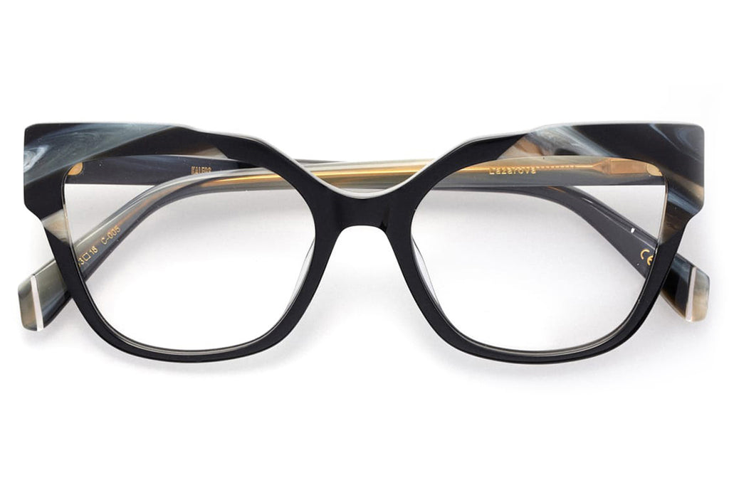 Kaleos Eyehunters - Lazarova Eyeglasses Black/Havana Horn