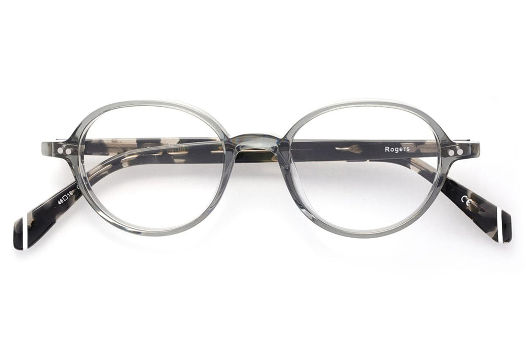 Kaleos Eyehunters - Rogers Eyeglasses Transparent Grey/Black Tortoise