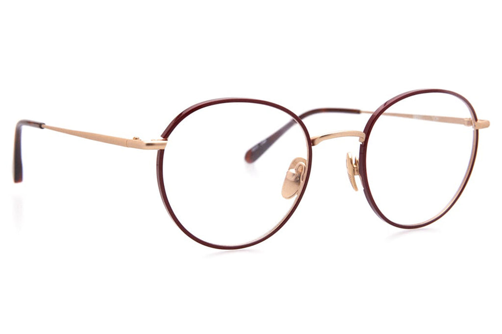 Kaleos Eyehunters - Yi Eyeglasses Bordeaux/Gold