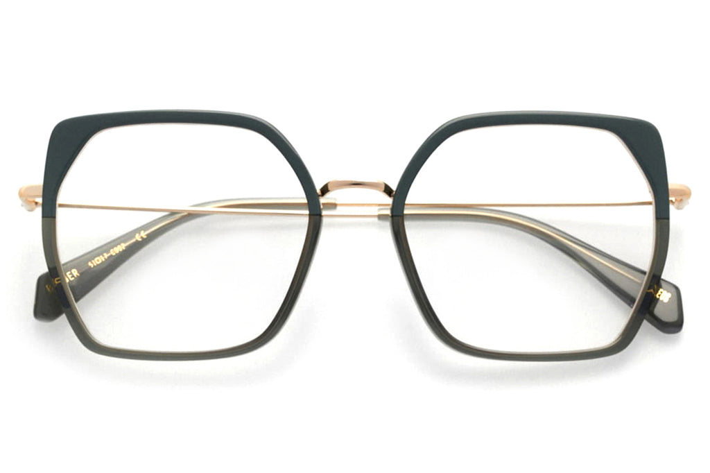 Kaleos Eyehunters - Barber Eyeglasses Transparent Green/Opaque Green