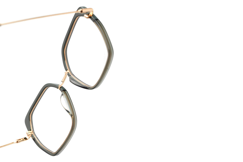 Kaleos Eyehunters - Barber Eyeglasses Transparent Green/Opaque Green