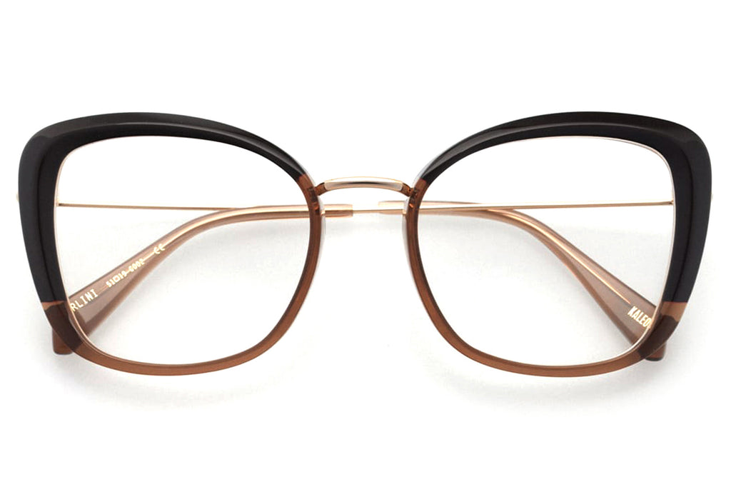 Kaleos Eyehunters - Carlini Eyeglasses Black/Transparent Brown