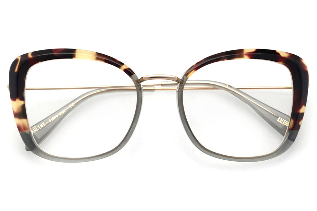 Kaleos Eyehunters - Carlini Eyeglasses Dark Brown Tortoise/Transparent Grey