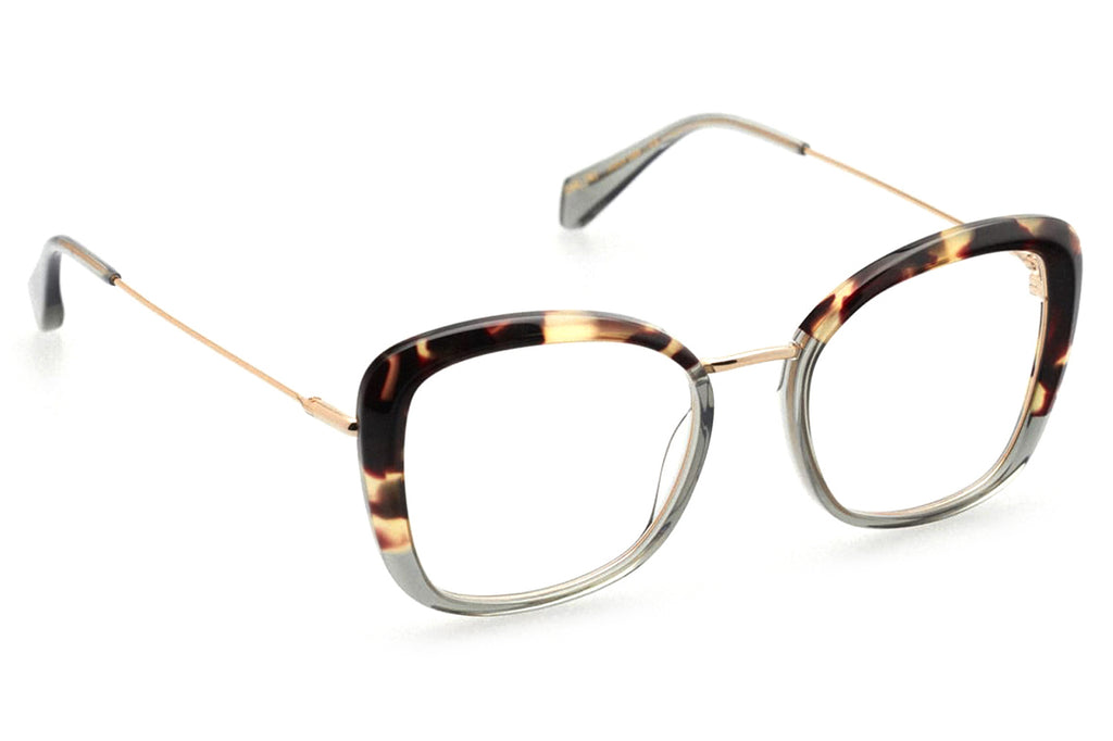 Kaleos Eyehunters - Carlini Eyeglasses Dark Brown Tortoise/Transparent Grey