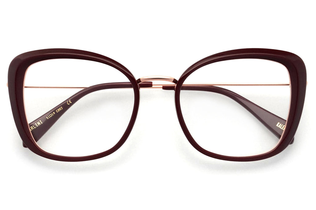 Kaleos Eyehunters - Carlini Eyeglasses Garnet/Rose Gold