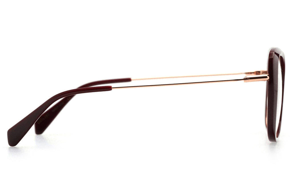 Kaleos Eyehunters - Carlini Eyeglasses Garnet/Rose Gold