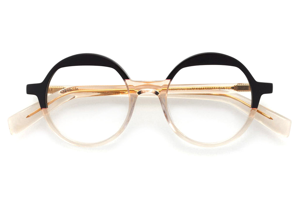 Kaleos Eyehunters - Baxter Eyeglasses Black/Transparent Light Brown