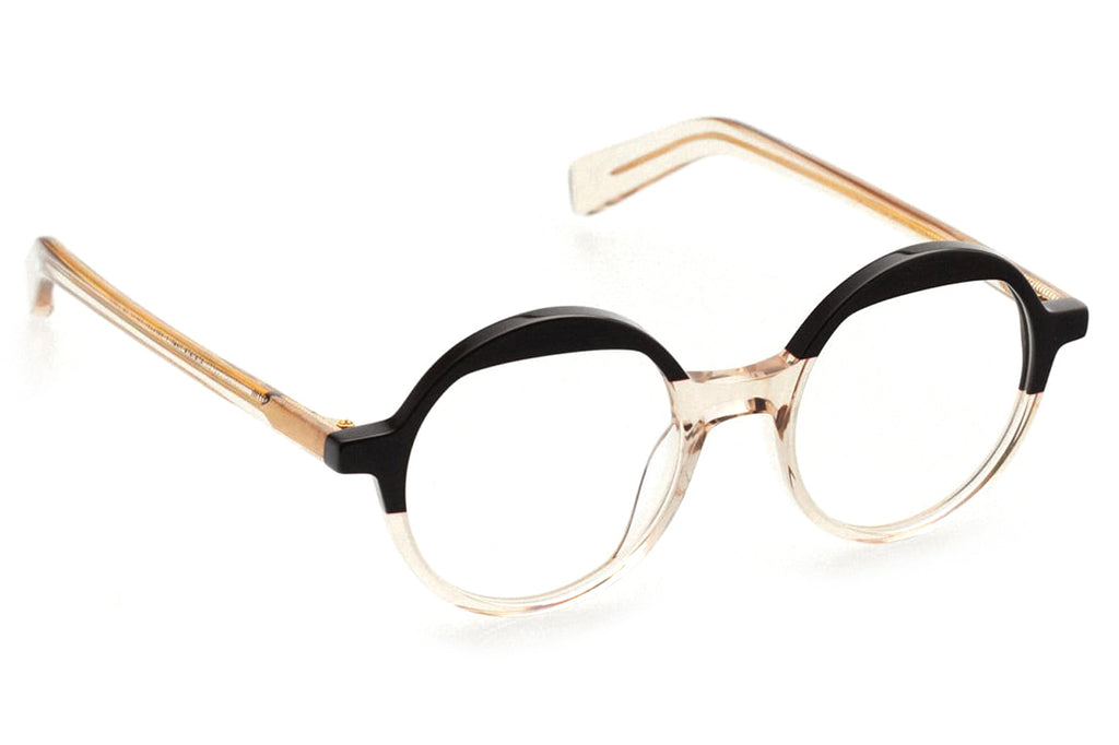 Kaleos Eyehunters - Baxter Eyeglasses Black/Transparent Light Brown