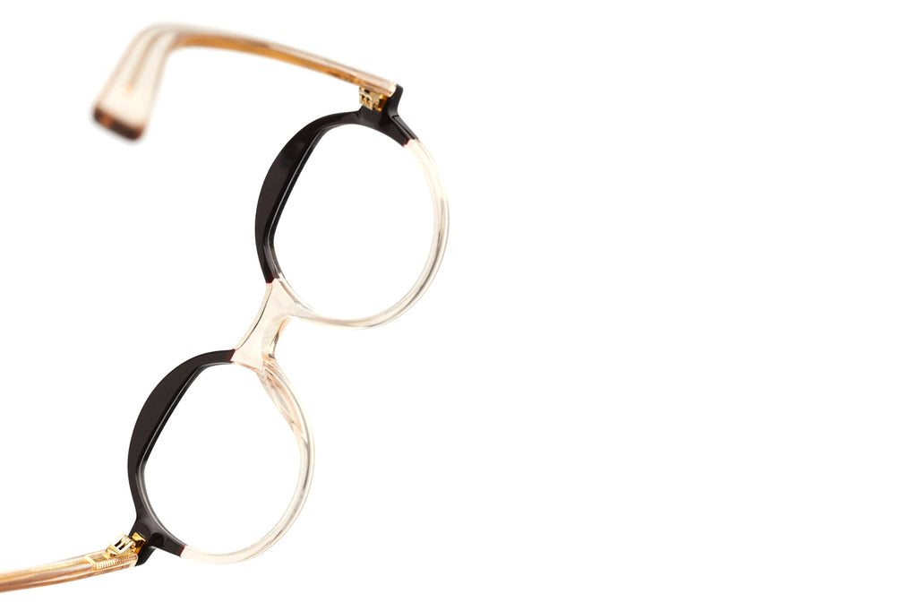 Kaleos Eyehunters - Baxter Eyeglasses Black/Transparent Light Brown