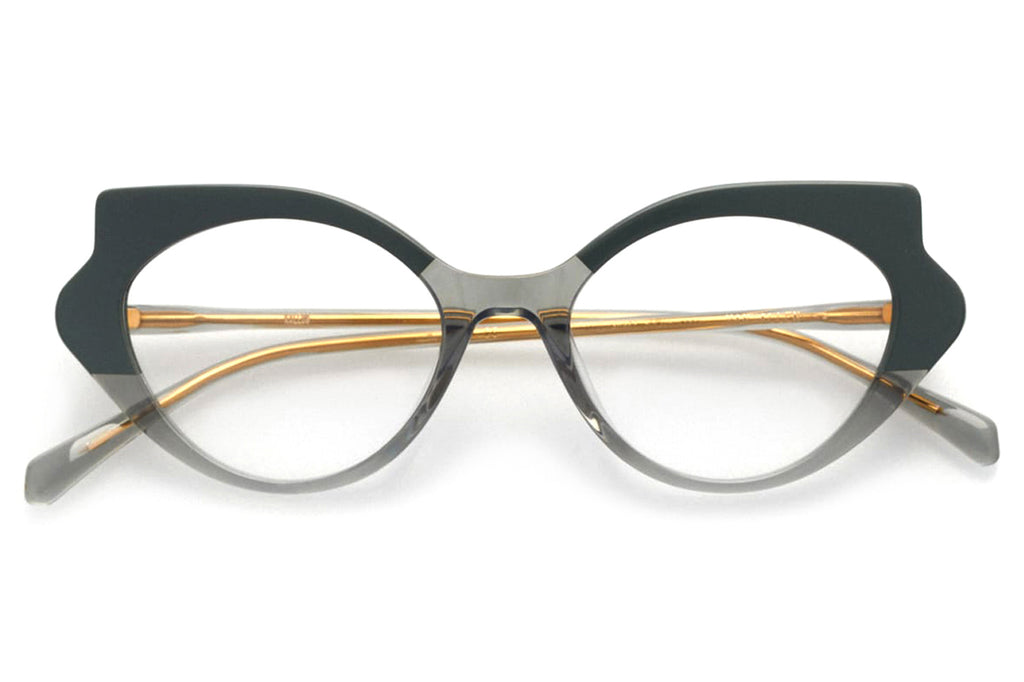 Kaleos Eyehunters - Van Allen Eyeglasses Dark Green/Transparent Light Grey