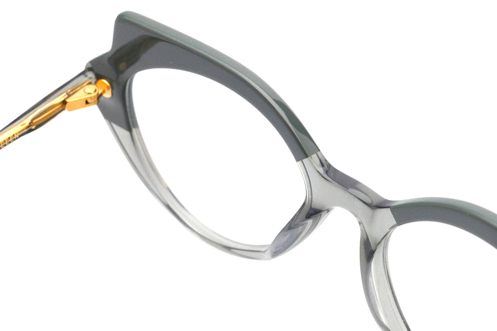 Kaleos Eyehunters - Van Allen Eyeglasses Dark Green/Transparent Light Grey