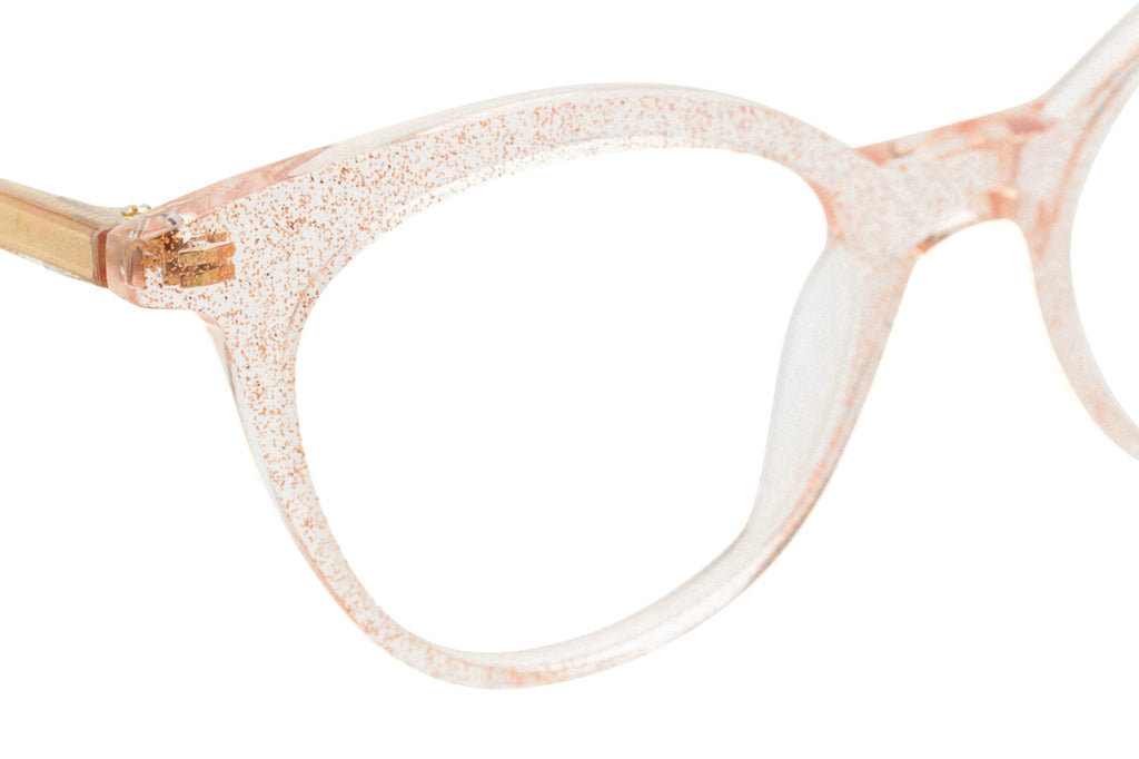 Kaleos Eyehunters - Daisy Eyeglasses Transparent Pink with Glitters