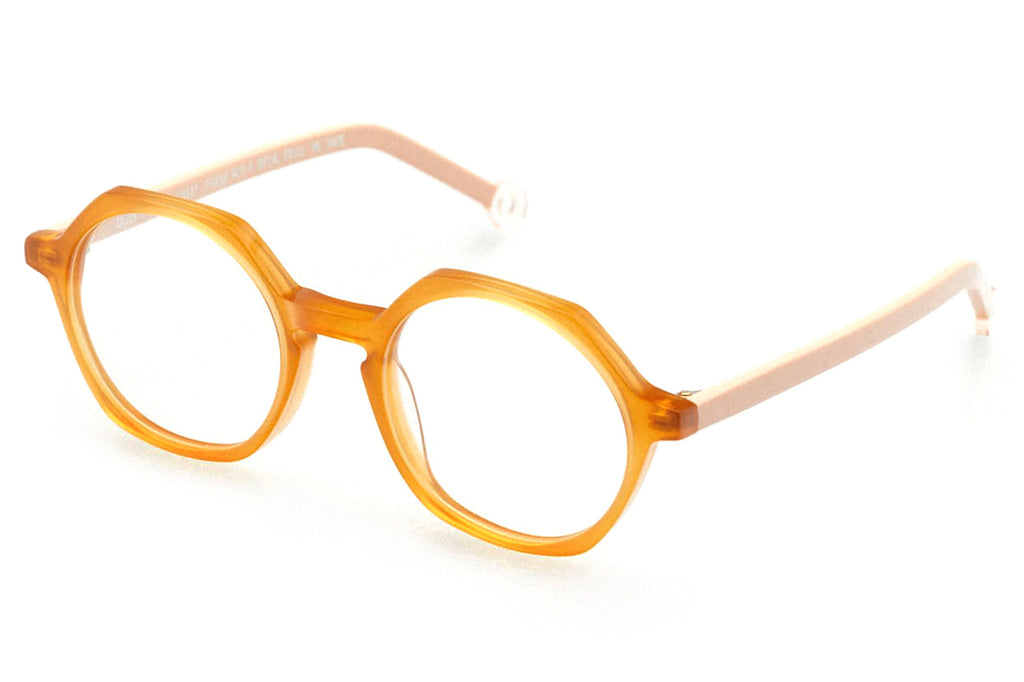 Kaleos Eyehunters - Newton Eyeglasses Translucent Amber