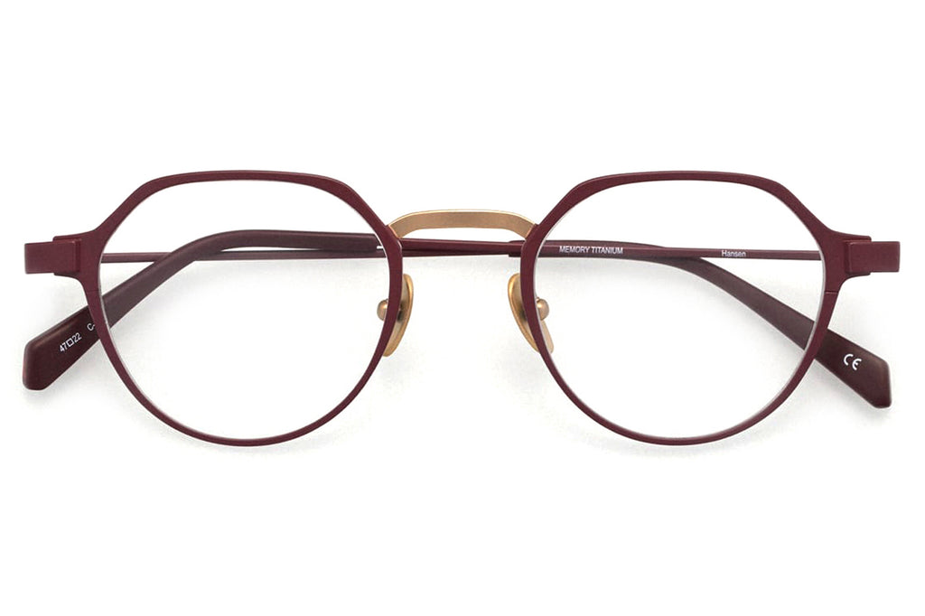 Kaleos Eyehunters - Hansen Eyeglasses Matte Garnet/Gold