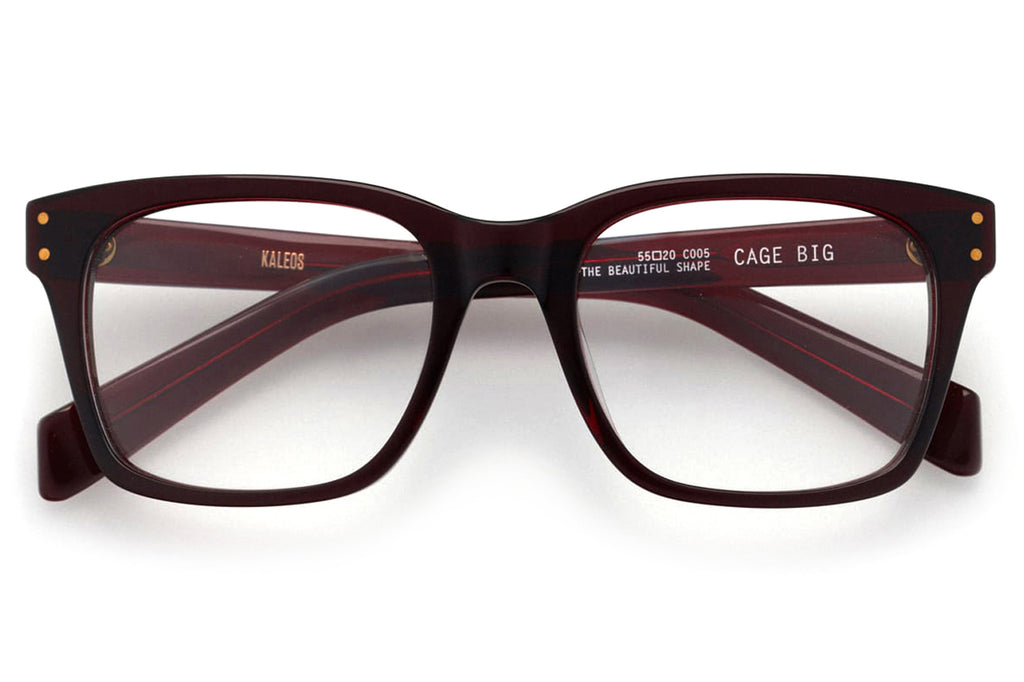 Kaleos Eyehunters - Cage Big Eyeglasses Dark Garnet
