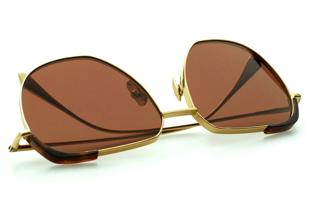 Kaleos Eyehunters - Booth Sunglasses Gold/Dark Brown Tortoise