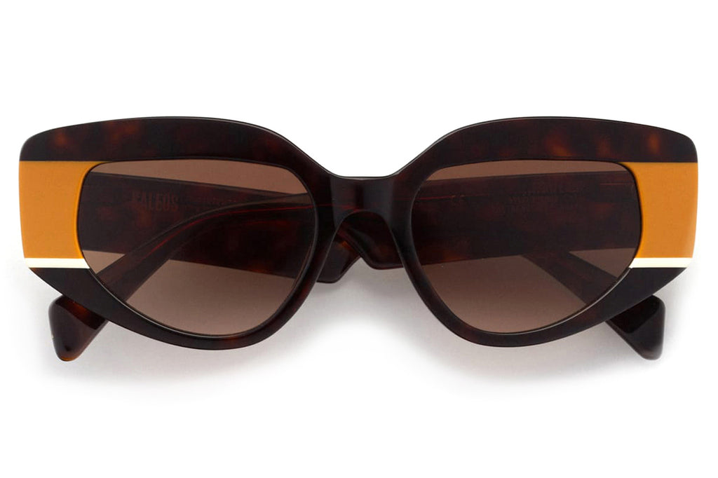 Kaleos Eyehunters - Fowler Sunglasses Dark Brown Tortoise/Mustard/White