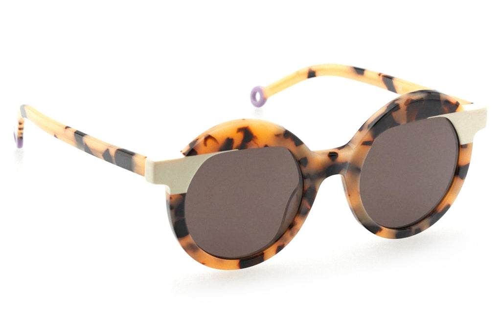 Kaleos Eyehunters - Crewe Sunglasses Spotted Beige Tortoise/White