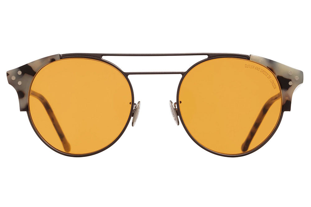 Cutler & Gross - 1271 Sunglasses Gun and Grey Tortoise with Orange Lenses