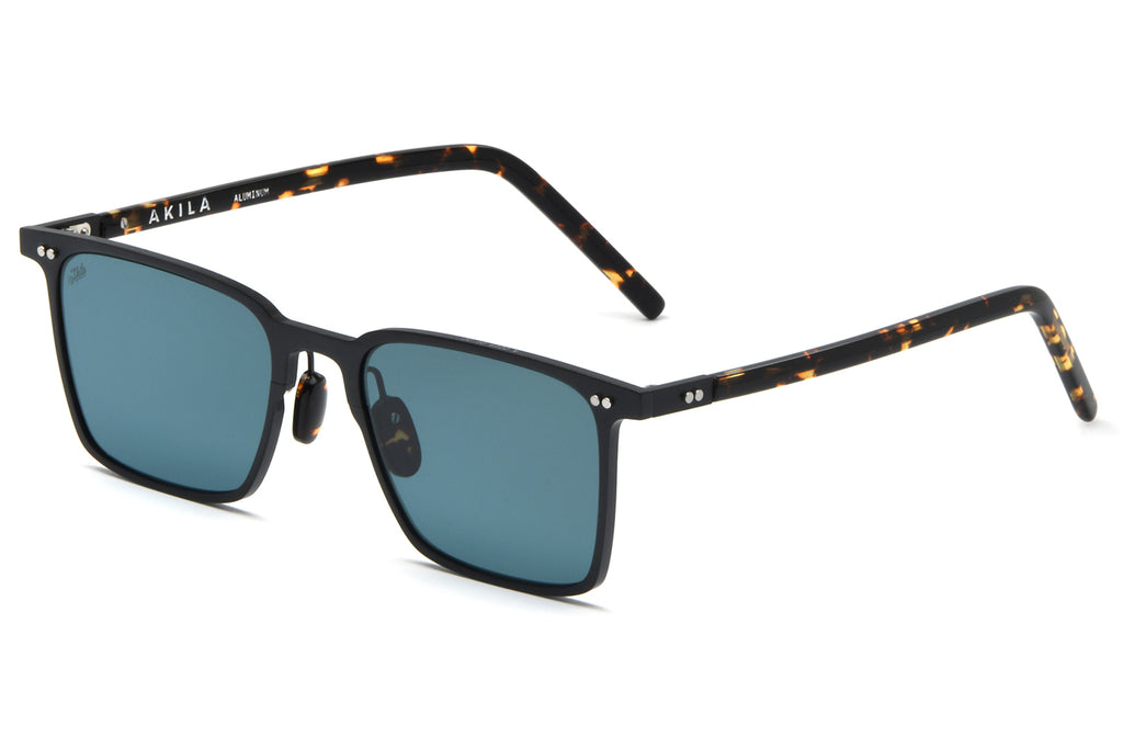 AKILA® Eyewear - Achilles SunglassesMatte Black Aluminum w/ Viridian Lenses