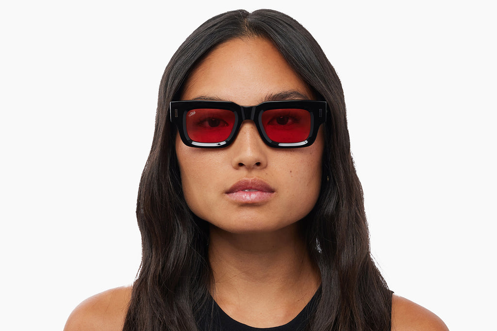 AKILA® Eyewear - Ares Raw Sunglasses Black w/ Rose Lenses