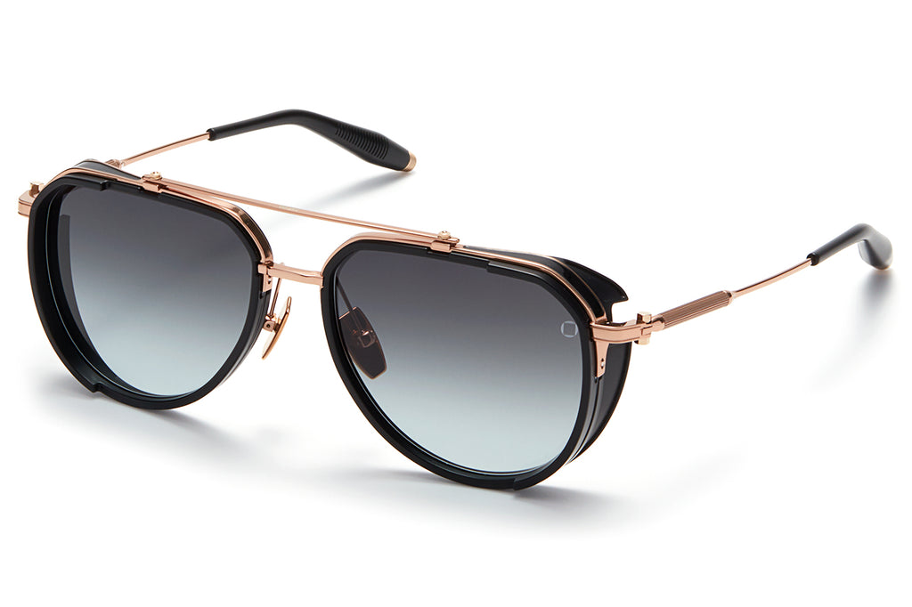 Akoni - Echo Sunglasses Rose Gold - Matte Black w/ Dark Grey to Light Grey Lenses