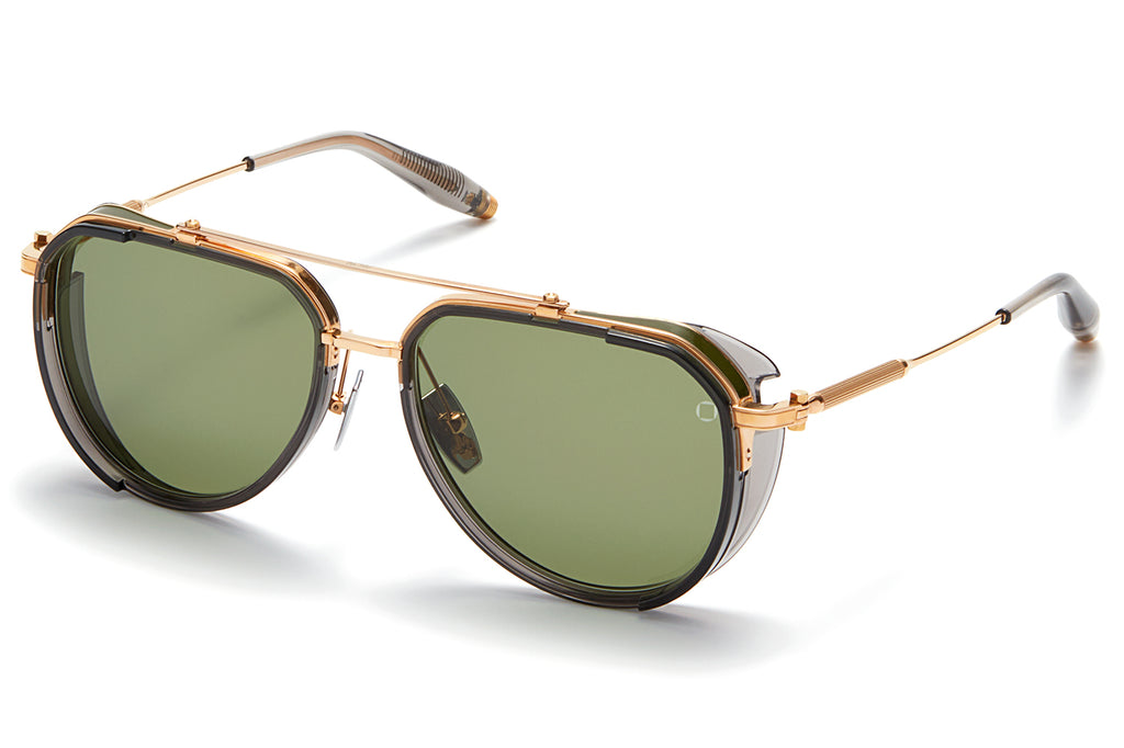 Akoni - Echo Sunglasses Gold - Dark Grey Crystal w/ Dark Olive Lenses