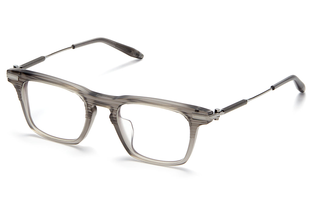 Akoni - Zenith Eyeglasses Matte Light Crystal Grey  - Scraped - Brushed Black Palladium