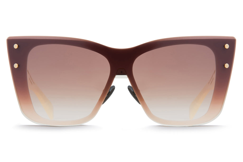 Balmain® Eyewear - Armour Sunglasses Dark Brown & Gold with Dark Brown to Clear AR Lenses