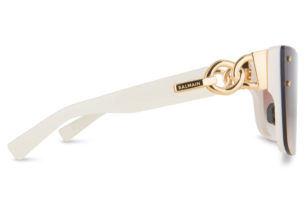 Balmain® Eyewear - Armour Sunglasses Dark Brown & Gold with Dark Brown to Clear AR Lenses