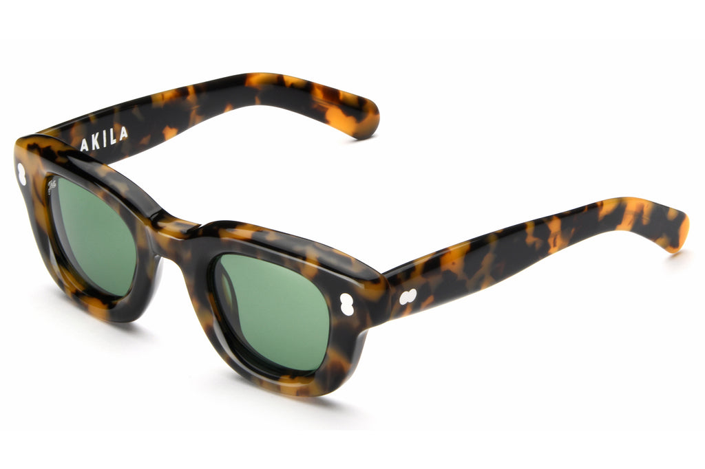 AKILA® Eyewear - Apollo_Inflated Sunglasses Havana w/ Green Lenses