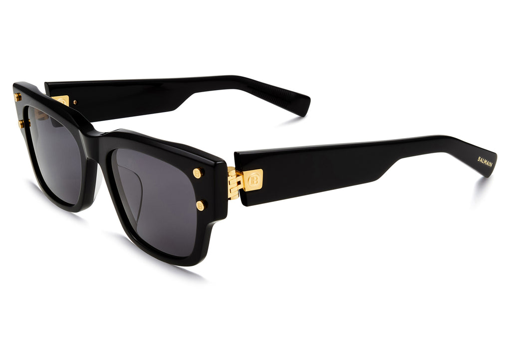 Balmain® Eyewear - B-IV Sunglasses Black & Gold with Dark Grey AR Lenses