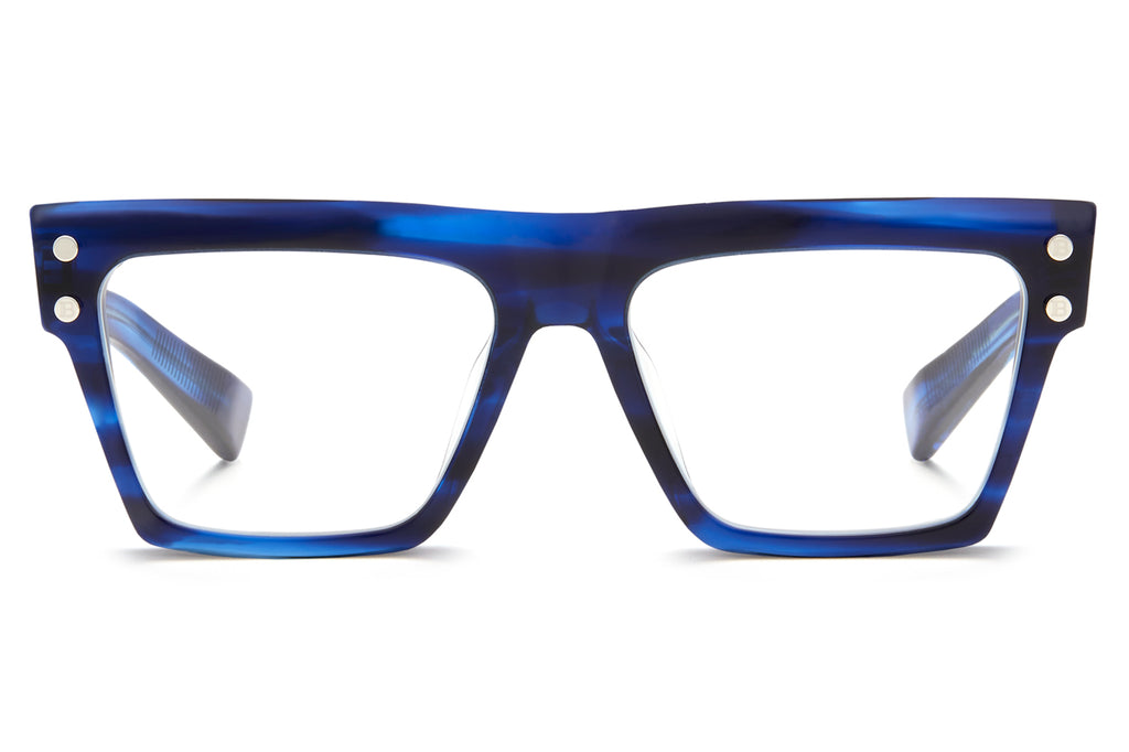 Balmain® Eyewear - B-V Eyeglasses Blue Swirl & Silver