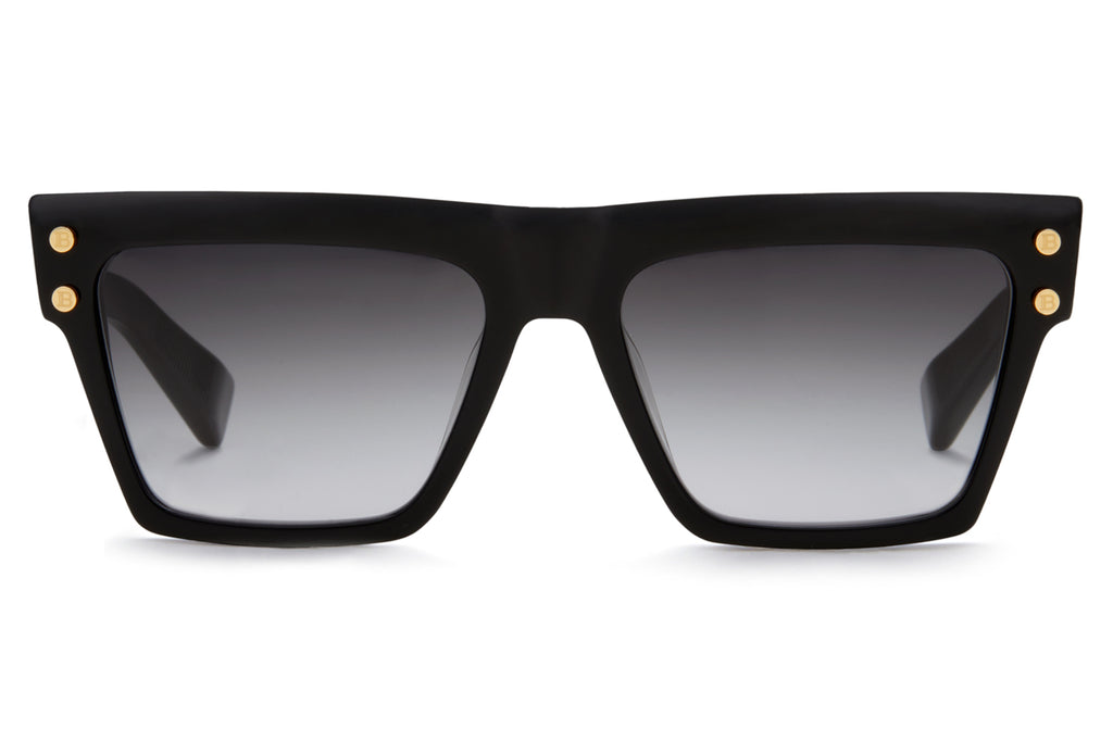 Balmain® Eyewear - B-V Sunglasses Black & Gold with Dark Grey to Clear AR Lenses