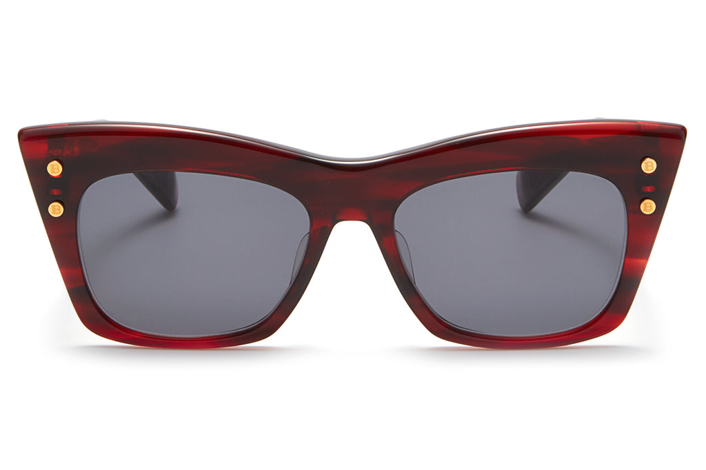 Balmain® Eyewear - B-II Sunglasses Red Swirl & Gold with Rose Gradient Lenses
