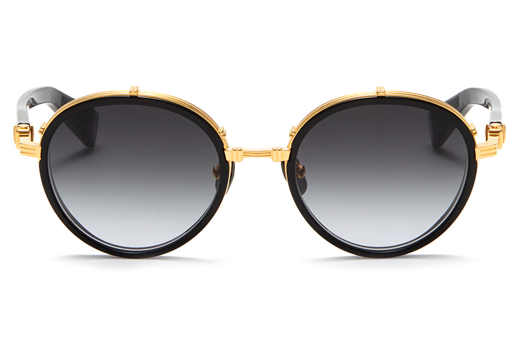 Balmain® Eyewear - Croissy Sunglasses Black & Gold with Dark Grey to Clear & AR Lenses