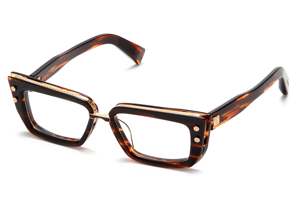 Balmain® Eyewear - Madame Eyeglasses Brown Swirl & White Gold