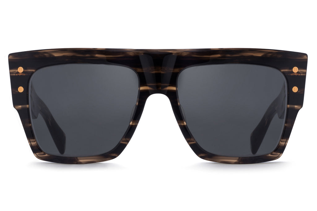 Balmain® Eyewear - B-I Sunglasses Dark Brown Swirl & Gold with G-15 AR Lenses