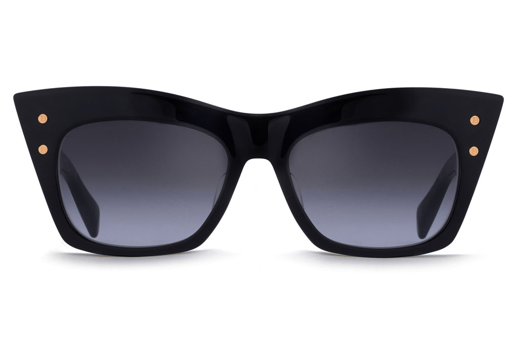 Balmain® Eyewear - B-II Sunglasses Black & Gold with Dark Grey to Clear AR Lenses