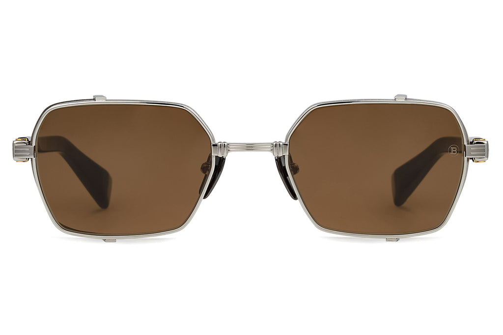 Balmain® Eyewear - Brigade III Sunglasses Black Palladium & Dark Brown Swirl with Dark Brown Lenses